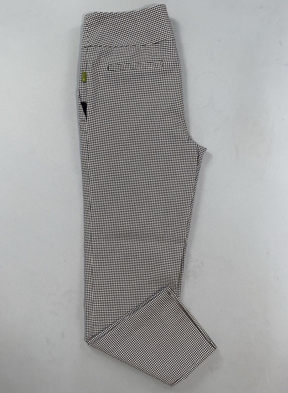 Swing Control Women's Pull On Lightweight Ankle Golf Pants. Black Check, Size 10
